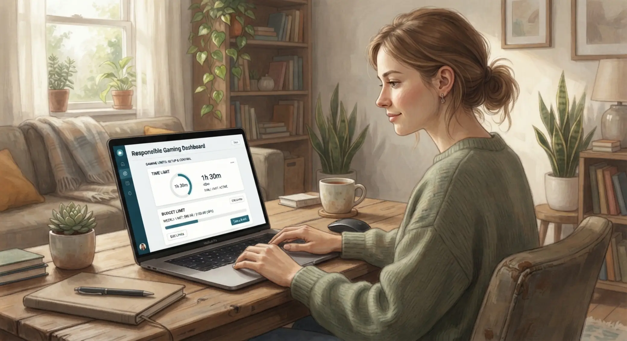 Gracz ustawiający limity czasu i budżetu w kasynie online