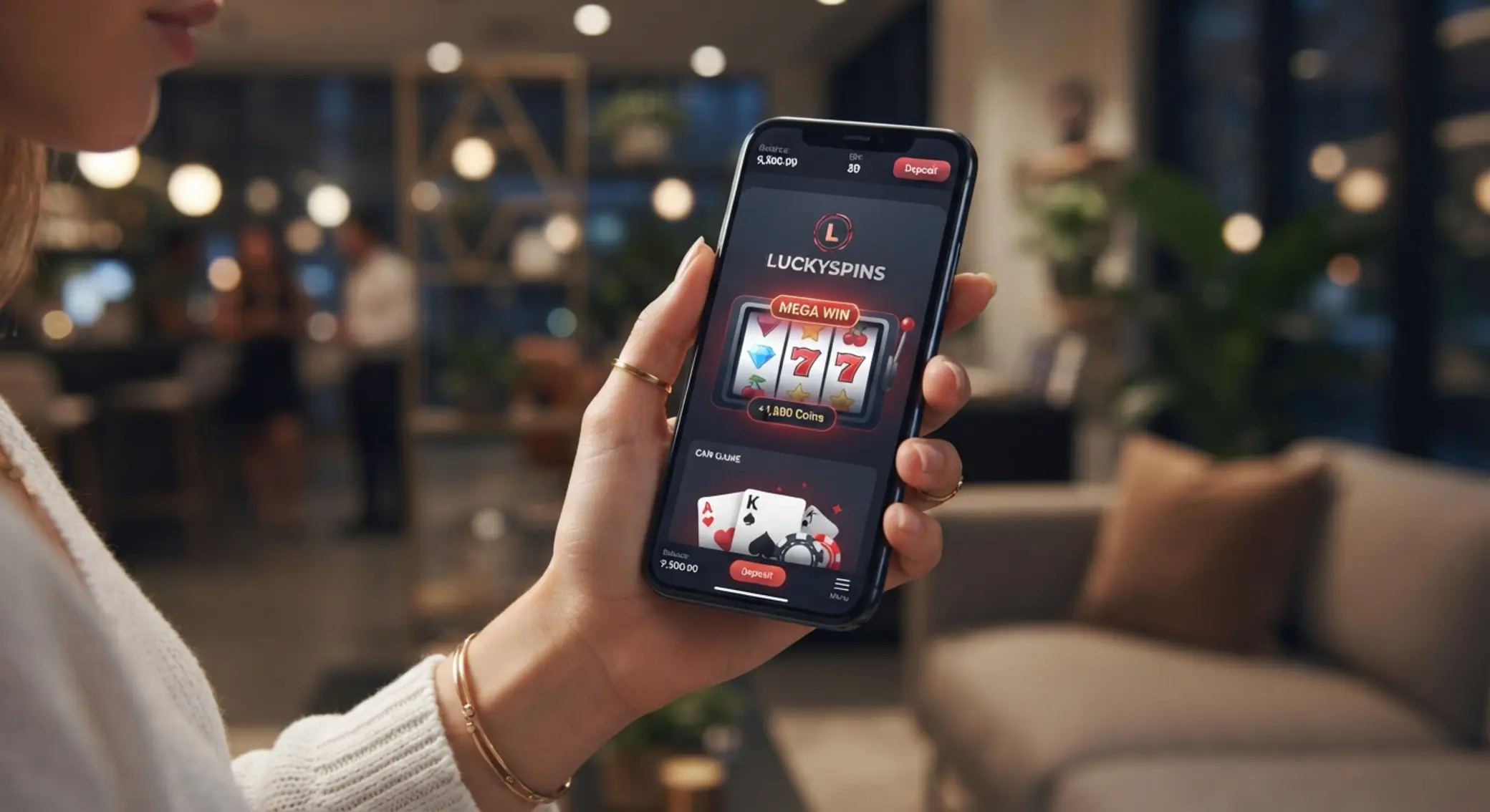 Mobilne kasyno online na ekranie telefonu